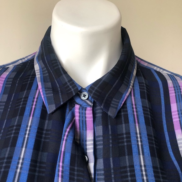 Banana Republic Ruffle Plaid Belted Shirt Dress, L - Picture 5 of 10